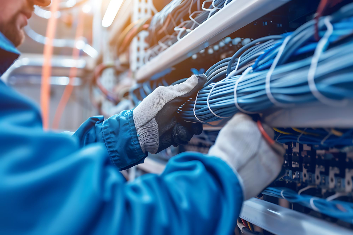 Structured copper and fibre cabling installation